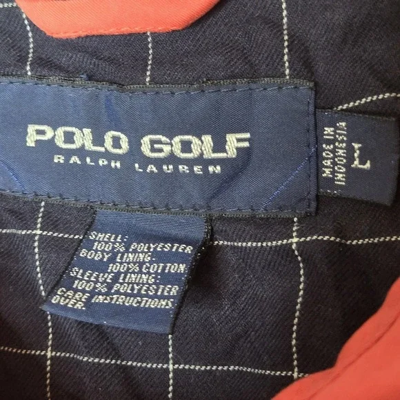 Vtg Polo Golf Ralph‎ Lauren L Red Harrington Jacket Bomber Windbreaker Full Zip